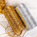 2PCS 1.5Mm And Sier Tag 16 Strands Flat Hollow Gold Wire Non-Stretch Gift Packaging Line