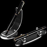 2 Pieces Acrylic Stand Pencil Holder Fountain Ballpoint Pen Display Rack (Transparent)
