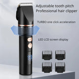 Professional Push Scissors New Resuxi ZX688-3 Men's LCD Digital Display Electric Hair Clipper with Adjustable Blade