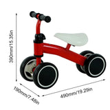 Balance Bike with Ergonomic Seat - Baby Learning Walker, 4 Wheels No Pedals, Riding Toy for First Birthday Gift