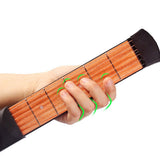 String 6 Fret Model Portable Pocket Neck Chord Sapele Wood Guitar Practice Tool for Trainer Beginner Black
