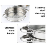 3 Tier Cooking with Lid Stainless Steel Steamer Cooker Steam Pot for Vegetable Dumpg Stock Sauce Food