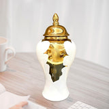 Ceramic Ginger Jar with Lids - Storage Ornament and Decorative Gift for Friends & Family