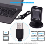 MP6300Y Barcode Scanner - 1D/2D/QR Omnidirectional, USB Wired, CMOS Image, Hand-Free for Supermarket, Boutique, Retail.