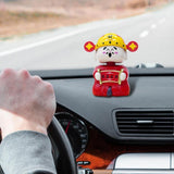 Dashboard Ornament God Of Wealth Solar Statue Road Joy Automotive Trim For Long Trip Or Daily