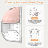 Portable Electric Breast Pump - Wearable for Breastfeeding, Hands Free, 3 Modes, 12 Suction Levels, Low Noise, with 24mm Silicone Flange