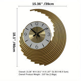 1pc, Large Metal Wall Clock, Silent Non-Tick Battery Powered Quartz Wall Clock For Living Room Decor, Modern Creative Personality Gold Wall Clock For Bedroom Dining Room Study Decor
