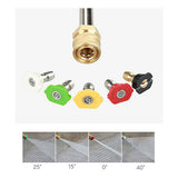 Pressure Washer Wand Car Wash Gun Extension 9 Pack - With 6 Nozzles, 60° & 90°, Curved Rod, 1/4'' Quick Connect