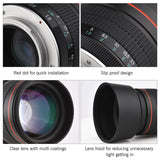Andoer 85mm F1.8 Large Aperture Medium Telephoto Full Frame Portrait Camera Lens Manual Focus EF Mount for Canon EOS Cameras