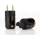 Hi End Pair P-079E+C079 Gold-Plated EU Plug Ac Audio Power Cord Plugs(2Pair)