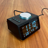 1pc Portable Travel Dual Alarm Clock Radio, Dual USB Output, Natural Sound Accompanying Sleeping Radio Alarm Clock (No Battery)