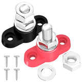 Automotive Power Distribution Block Single 3/8" M10 Stud Terminal Battery Junction Post Bus Bar 250A 12V Max 48V DC
