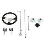 Tie Rod Ball Joint Kit Go Karts Steering Wheel Kit Long Service Life Better Grip High Performance 300mm for 150cc‑250cc Engine