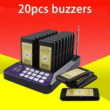 220V Restaurant Buzzer Pager Wireless Paging Guest Calg System for Cafe Dessert Shop Church Truck Court,Vibrate+Ring+Flash