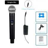 Professional UHF Wireless Microphone System Karaoke Handheld for Home Theater PA Speaker Singing Party Church with LED Screen