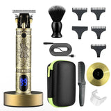 New Resuxi LM-911 Salon Home Boy Oil Head Carving Clipper Retro Charging Pusher with Base Hair Trimmer for Men