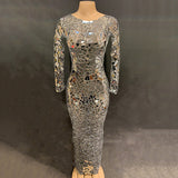 Luxury temperament, full flash lens runway show, singing stage dress, personalized fashion, backless and slimming effect