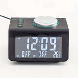 1pc Portable Travel Dual Alarm Clock Radio, Dual USB Output, Natural Sound Accompanying Sleeping Radio Alarm Clock (No Battery)