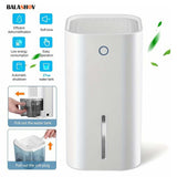 850mL Portable Small Dehumidifier with Basic Air Filter - Auto-off Protection and Humidity Control for Home and Office