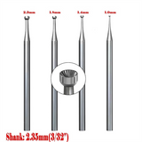 4 Pcs Round Cup Burr, 3/32Inch Shank Rounder Bits with Hand Drill Wire Twisting Tools(1mm/1.4mm/1.8mm/2.3mm)
