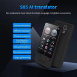 Portable S85 Translator Device Big Screen 138 Languages Voice Tradutor Intelligent Real-time Translating Offe 2024 Hot Sale