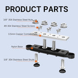 DaierTek Upgrade 275A 12V Bus Bar Battery Power Distribution Block Car Audio 12 Volt DC Busbar 4 3/8" Posts 6 x #8 Screws