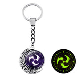 Genshin Impact Keychain Anime Vision God's Eye Key Chain 360 Degrees Rotated Moon Pendant Accessories Bag Pend