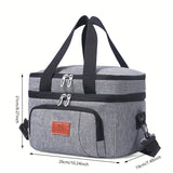 1pc, Waterproof Oxford Fabric Insulated Cooler Bag for Outdoor Activities, Picnics, School, Office, Travel, and Home Kitchen Use