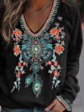 Lapel Ethnic Style Spring And Autumn Long Sleeve Bottoming Shirt