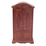 1/12 Dollhouse Miniature Wooden Furniture Double Door Closet Wardrobe Decor Cabinet Model for