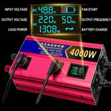 5000W Pure Sine Wave Inverter 12V/24V/48V/60V/72V High Power LED Display Converter Car Solar Energy Inversor Voltage Converters