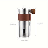 1pc, Portable Manual Coffee Grinder Portable Hand Coffee Machine 304 Stainless Steel Bean Grinder Manual Grinde