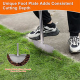Garden Trimming Scraper Half Moon Shape T-Grip Handle Sharp Serrated Lawn Trimming Scraper With Handle Lawn Edger