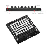 WORLDE PAD48 Portable MIDI Drum Pad Controller 48 RGB Backlit Pads Knobs 16 Buttons 8 Sliders with USB Cable