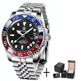 PAGANI DESIGN 40MM GMT Luxury Men Mechanical Wristwatch NH34 Automatic Watch Men's Stainless Steel Waterproof Clock Reloj Hombre