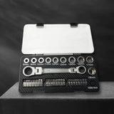 36PCS Wrench With Box Multi-Functional Two-Way Adjustable Double-Ended Ratchet Spanner Socket Screwdriver Set