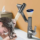 Digital Display LED Basin Faucet 360 Rotation Multifunction Stream Sprayer Hot Cold Water Mixer Sink Tap Bathroom
