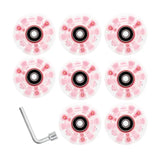8 Pieces Luminous Wrench Accessories 82A Hardness with Bearings Installed Light up Roller Skate Wheels