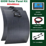 600W/300W Solar Panel Kit - 18V Flexible Monocrystalline Solar Cells Power Charger for Outdoor Camping, Yacht, Motorhome, Car, RV, Boat.