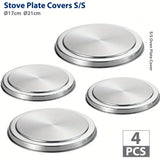4pcs Stainless Steel Stove Cover Home Kitchenware Accessories Kitchen Creative Induction Cooker Cover
