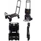 Outdoor Portable Hand Folding Trolley Handcart Four wheel Flatbed Truck Lage Shopping Travel Cart