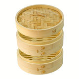 Set, Bamboo Steamer Basket (10.16cm To 20.32cm), 2 Tiers Traditional Dumpling Steamer Basket With Lid, Durable Dim Sum Steamer ,For Cooking Vegetables, Bao, Buns, Fish, Meat, Kitchen Utensils, Kitchen Gadgets, Kitchen Accessories, Home Kitchen Items