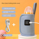 USB Milk Water Warmer Travel Stroller Insulated Bag Baby Nursing Bottle Heater Safe for Outdoor Winter -Green