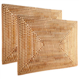 2 Pcs Non Rattan Placemats Dining Table Woven Place Insulation Heat Resistant Mats
