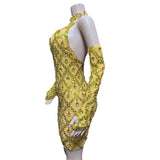 Summer Fashion Elegant Bling Gold Off Shoulder Evening Sequin Ball Dress Party