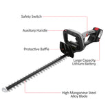 21V Bush Electric Pruning 21 Inch Dual-Action Blade Cordless Hedge Trimmer for Shrub Branch and Lawn