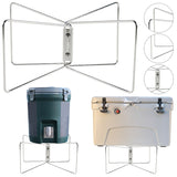 Portable Fridge Ice Box Camping Folding Cooler Stand Frame Stainless Steel Lage Rack for Cooking Fishing Picnic Outdoor