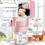 8.45oz/250ml Electric Mini Garlic Chopper, Food Processor, Portable Cordless Garlic Mincer Masher