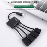 1 to 4 OTG Converter Cable Portable Data Transmission Practical Mini Charging Adapter