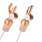 2 Pack Golden with Cork Spout Liquor Pourers Olive Oil and Vinegar Stopper for Kitchen